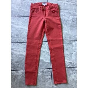 Paige Skyline Ankle Peg Jeans Coral Red Slim Fit Stretch Denim Size 24